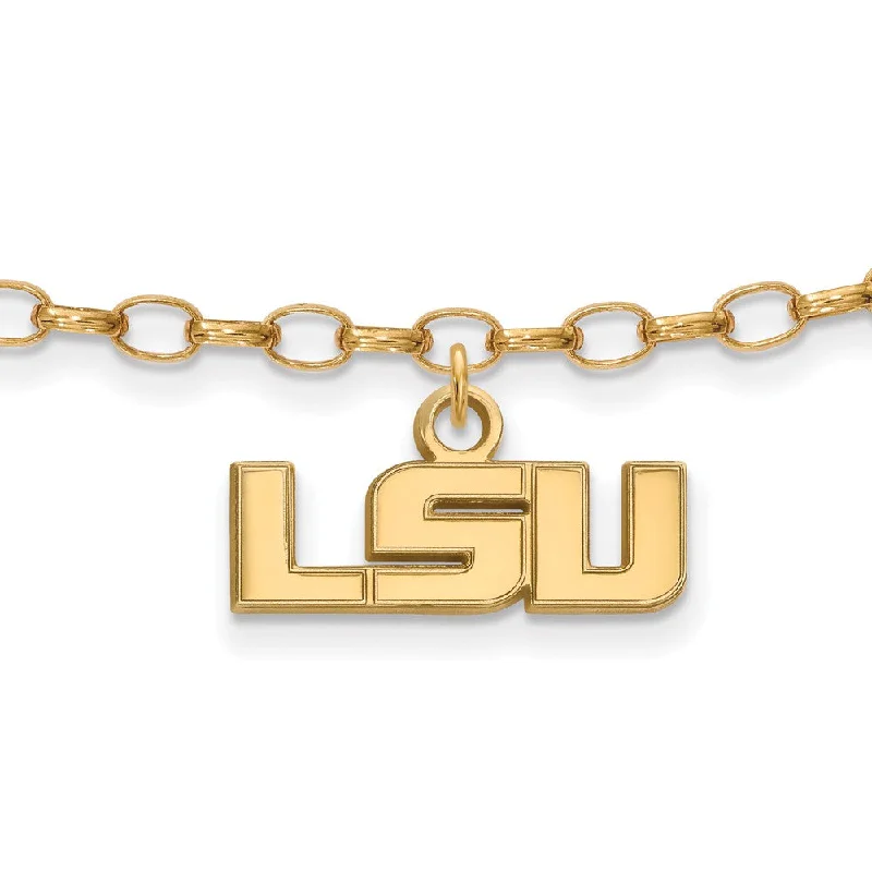 Limited-Time Jewelry Discounts – Shine Without The Splurge 14k Gold Plated Silver Louisiana State University Anklet, 9 Inch Limited-Time Jewelry Discounts – Shine Without The Splurge 14k Gold Plated Silver Louisiana State University Anklet, 9 Inch