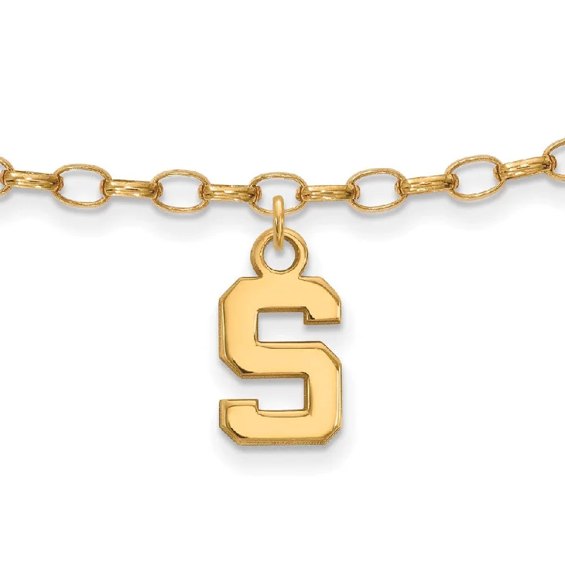 Seasonal Jewelry Clearance – Best Styles At The Lowest Prices 14k Gold Plated Silver Michigan State University Anklet, 9 Inch Seasonal Jewelry Clearance – Best Styles At The Lowest Prices 14k Gold Plated Silver Michigan State University Anklet, 9 Inch