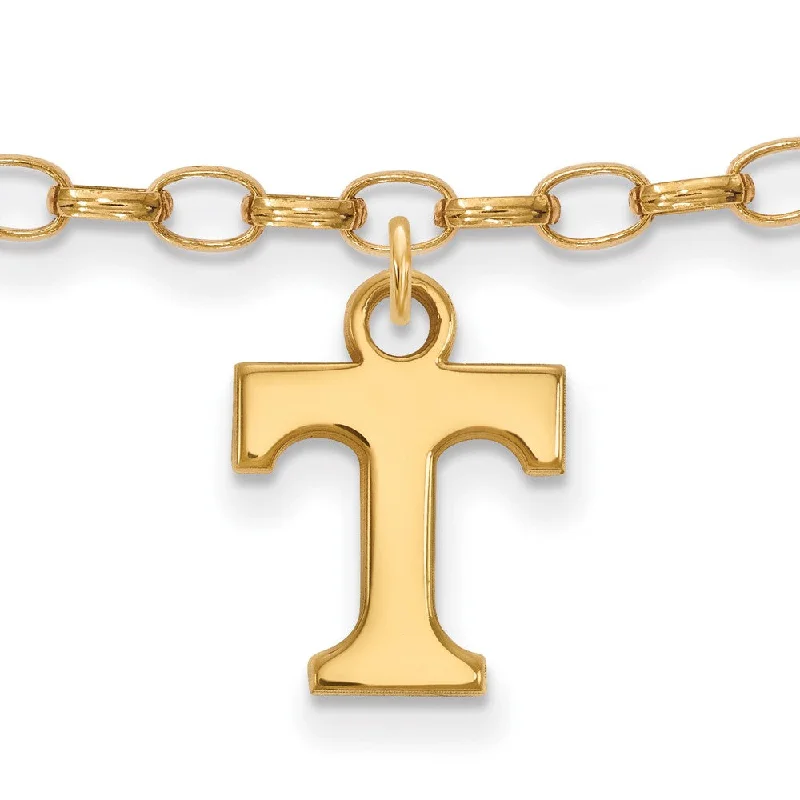 Huge Savings On Premium Jewelry Styles 14k Gold Plated Silver University of Tennessee Anklet, 9 Inch