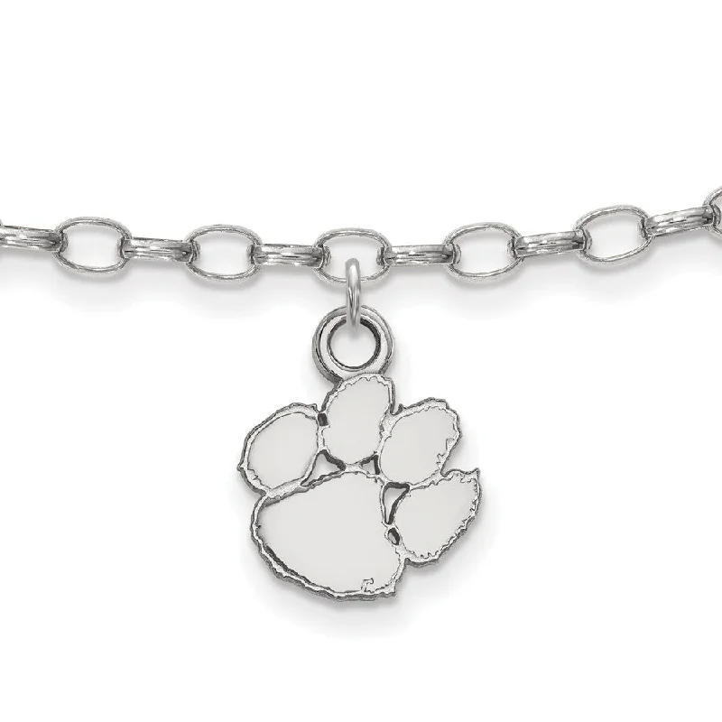 Sterling Silver Clemson University Anklet, 9 Inch