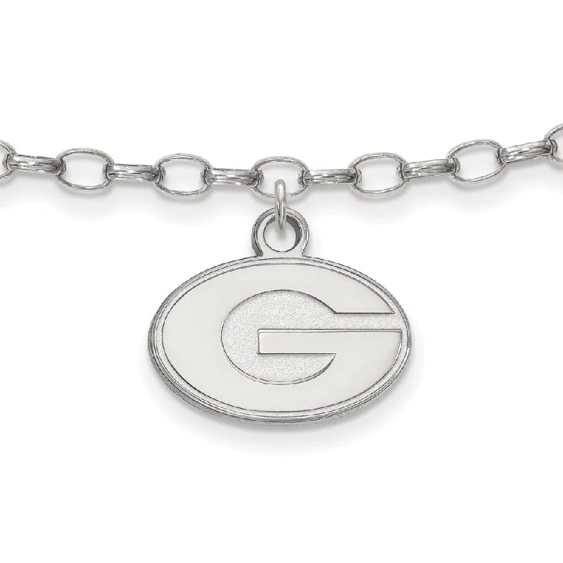 Sterling Silver University of Georgia Anklet, 9 Inch