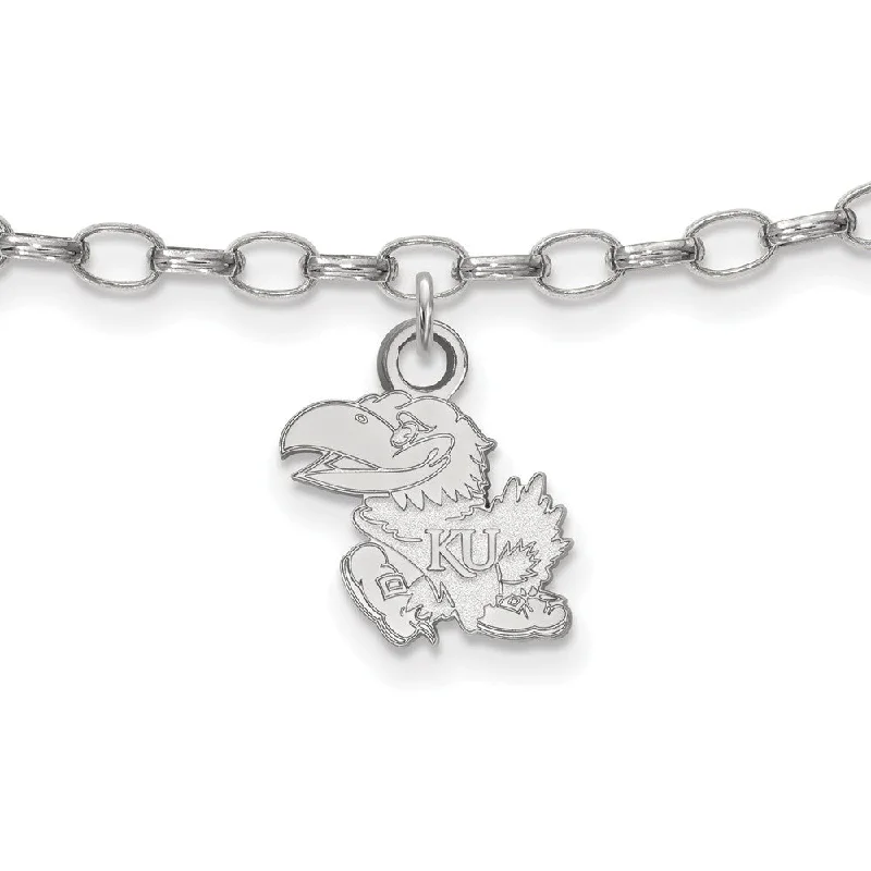 Sterling Silver University of Kansas Anklet, 9 Inch