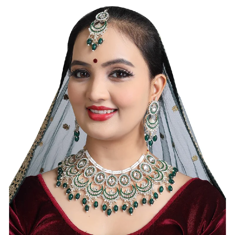 Sparkle More For Less – Jewelry Sale Happening Now Neetu Art Gold Plated Kundan Stone And Beads Necklace Set