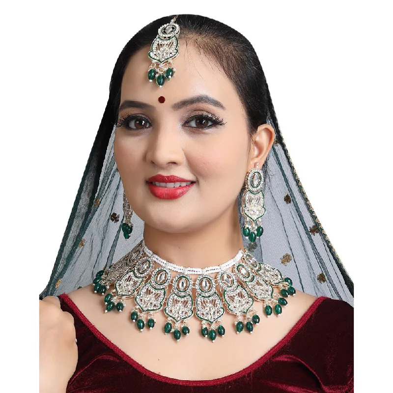 Jewelry Clearance Sale – Final Reductions Neetu Art Gold Plated Kundan Stone And Beads Necklace Set