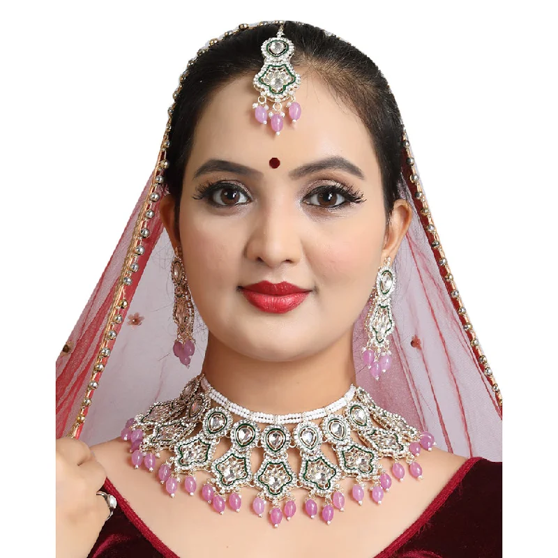 Elegant Designs, Unbeatable Discounts – Shop Jewelry Now Neetu Art Gold Plated Kundan Stone And Beads Necklace Set
