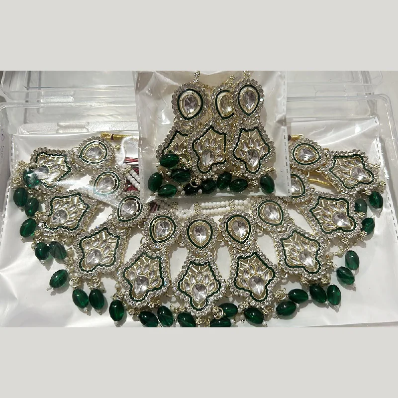 Exclusive Online Jewelry Sale – Don't Wait Neetu Art Gold Plated Kundan Stone And Pearls Necklace Set