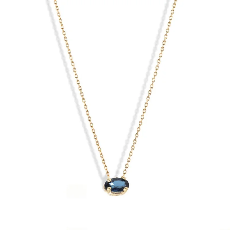 Chic And Stylish Jewelry At Discounted Prices Oval Blue Sapphire Necklace