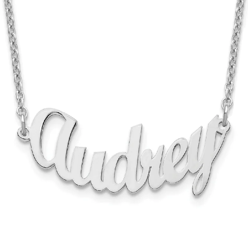 Elevate Your Outfit With Discounted Statement Jewelry Personalized Polished Small Curved Name Necklace