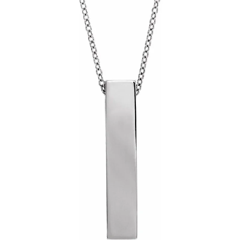 Your Perfect Accessory Now At The Best Price Platinum Brushed Vertical Bar Slide Necklace, 16-18 Inch