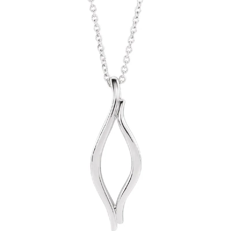 Elegant Designs, Unbeatable Discounts – Shop Jewelry Now Platinum Freeform Marquise Necklace, 16-18 Inch