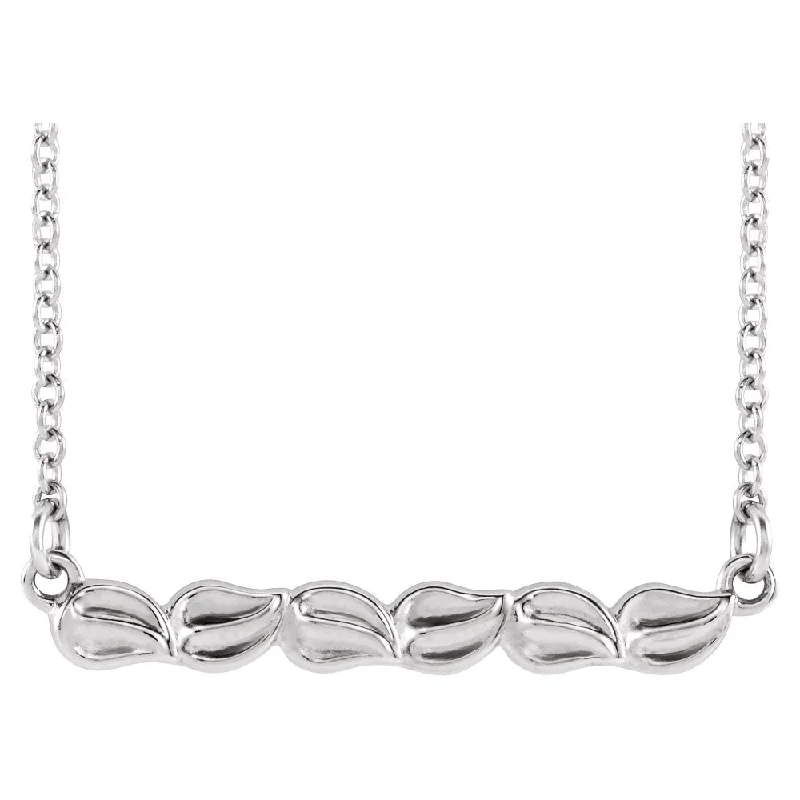 Chic, Trendy, And Affordable Jewelry Sale Platinum Gold Leaf Bar Necklace, 16-18 Inch