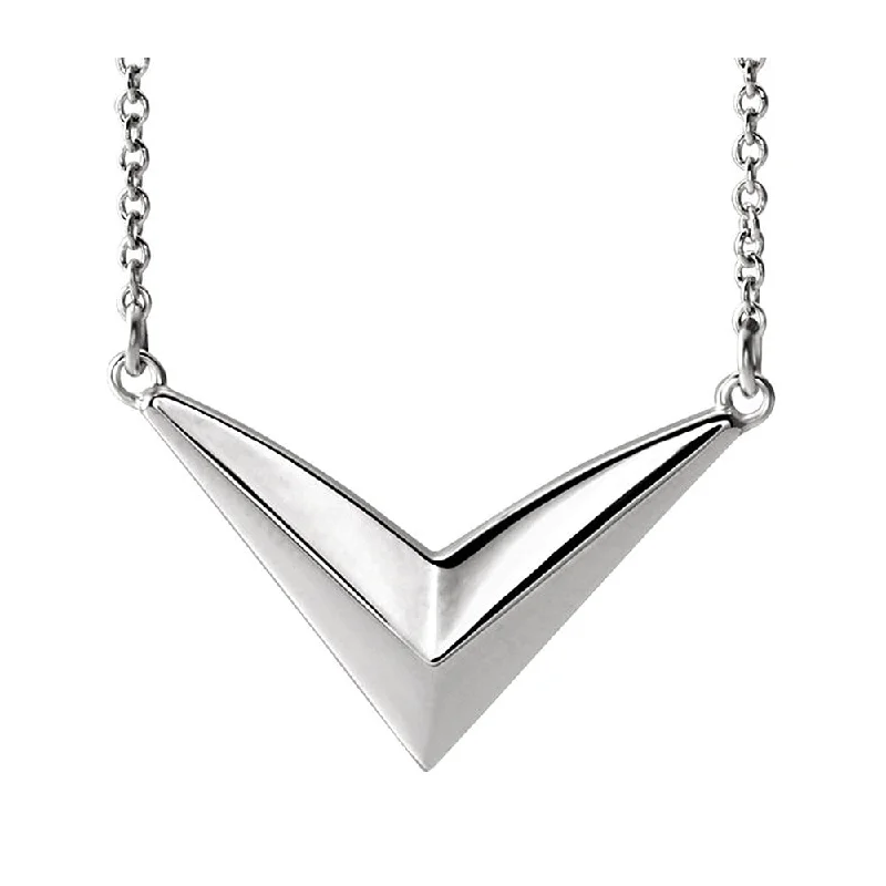 Huge Markdowns On Premium Jewelry Styles Platinum V Shaped Bar Adjustable Necklace, 16-18 Inch