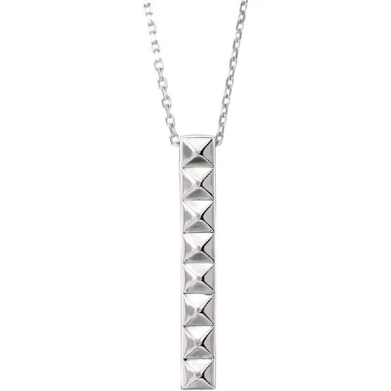 Personalized Jewelry Sale – Meaningful Gifts At Great Prices Platinum Vertical Pyramid Bar Necklace, 16-18 Inch
