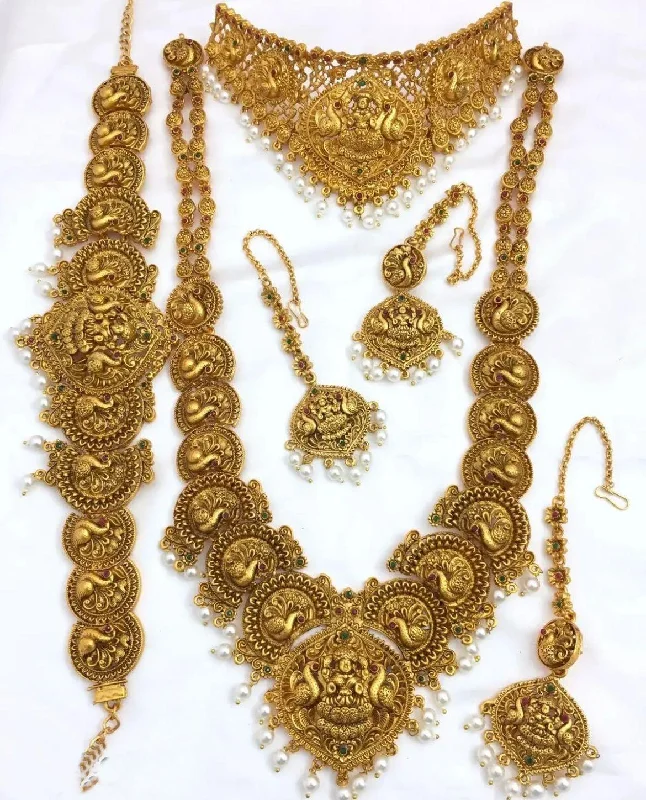 Sparkle On A Budget – Fine Jewelry For Less Premium Matte Gold Finish Best Seller Bridal Set Combo 7187N