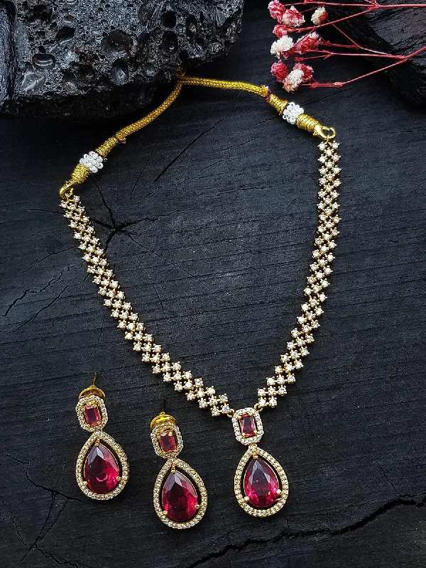 Discover Unique Jewelry With Special Limited-Time Offers Premium Quality Short necklace set with cz stones Stones