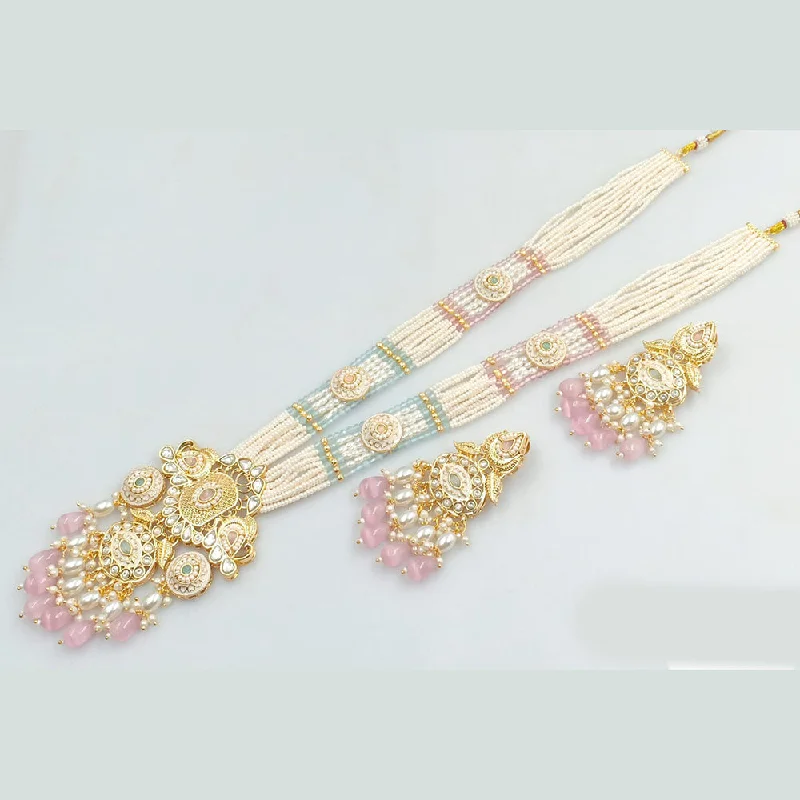 The Ultimate Jewelry Sale – Shop Premium Styles Rani Sati Jewels Gold Plated Kundan Stone Meenakari And Pearls Long Necklace Set