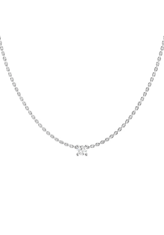 Special Jewelry Deals – Upgrade Your Collection Solitaire 18K White Gold Necklace w. Lab-Grown Diamond
