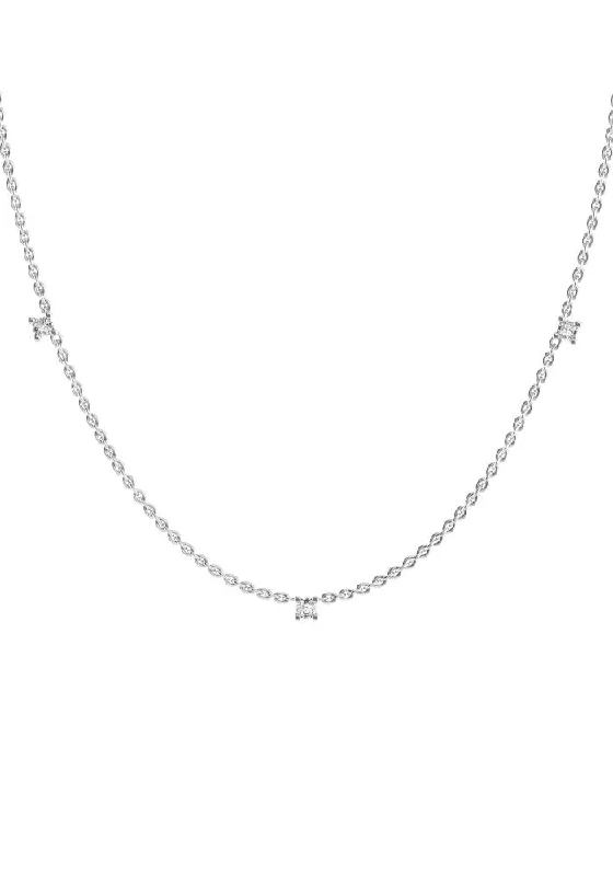 Luxury Meets Affordability – Jewelry Sale Now Live Triplet 18K White Gold Necklace w. Lab-Grown Diamonds