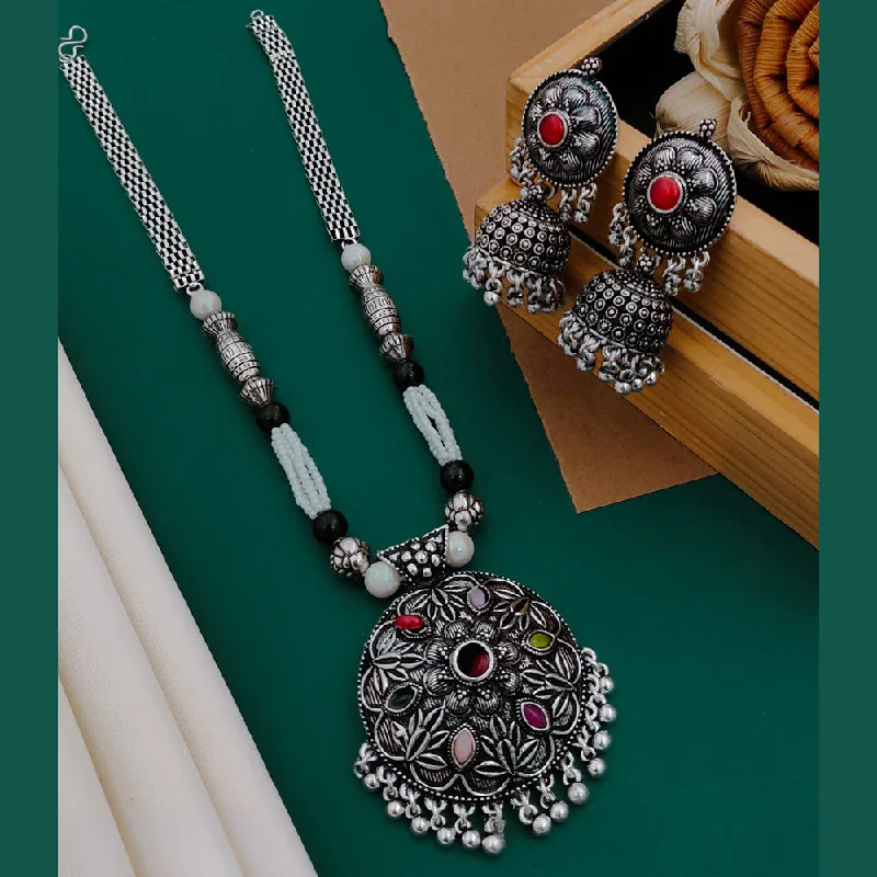 Don't Miss Out On Bestselling Jewelry At Special Prices Shagna Gold Plated Crystal Stone Ghungroo And Pearls Long Necklace Set