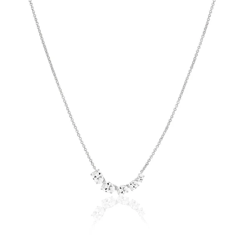 Best-Selling Jewelry Now Available At Special Deals Ellisse Cinque Silver Necklace w. Zirconias