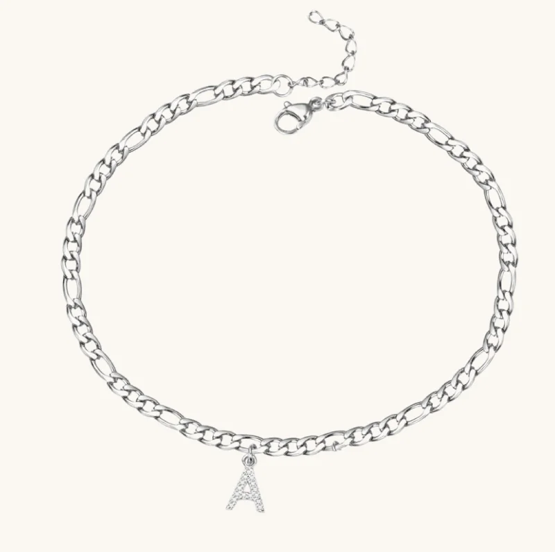 Celebrate Every Occasion With Sparkling Savings Silver Diamond Initial Anklet