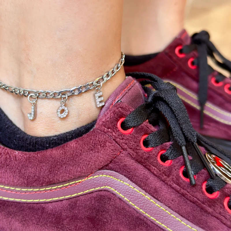 Bold And Beautiful Jewelry Now At Irresistible Prices Silver Diamond Letter Name Anklet Bold And Beautiful Jewelry Now At Irresistible Prices Silver Diamond Letter Name Anklet