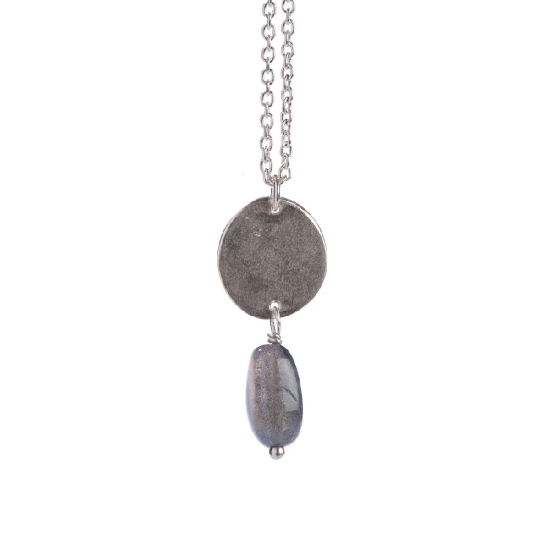 Elegant Jewelry, Exclusive Prices – Shop Now Silver Necklace with Disc & Labradorite