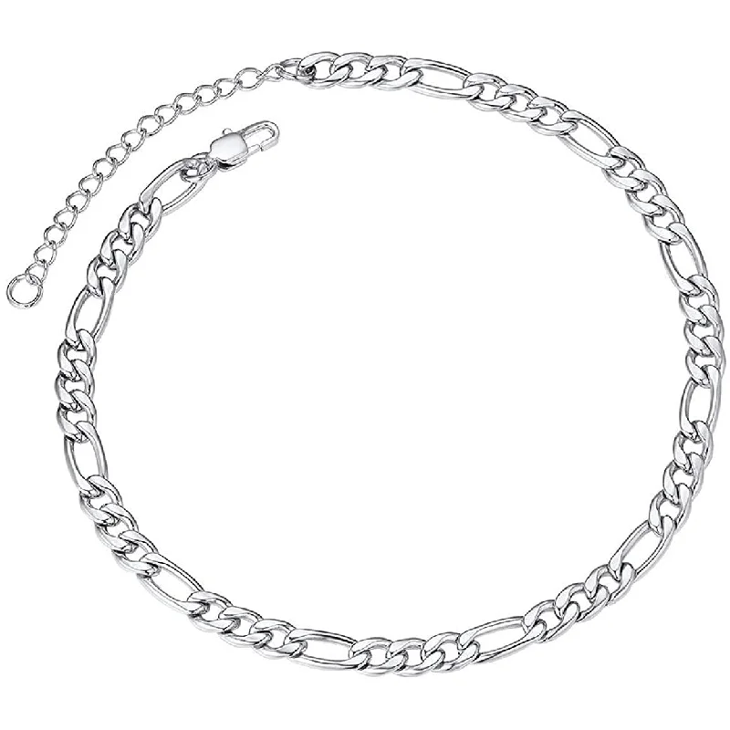Shop High-Quality Jewelry At Jaw-Dropping Discounts Silver Figaro Anklet