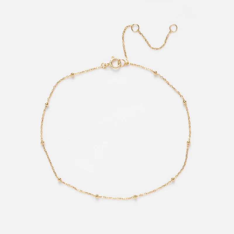 Don't Miss Out – Shop Elegant Jewelry For Less Solid Gold Beaded Anklet
