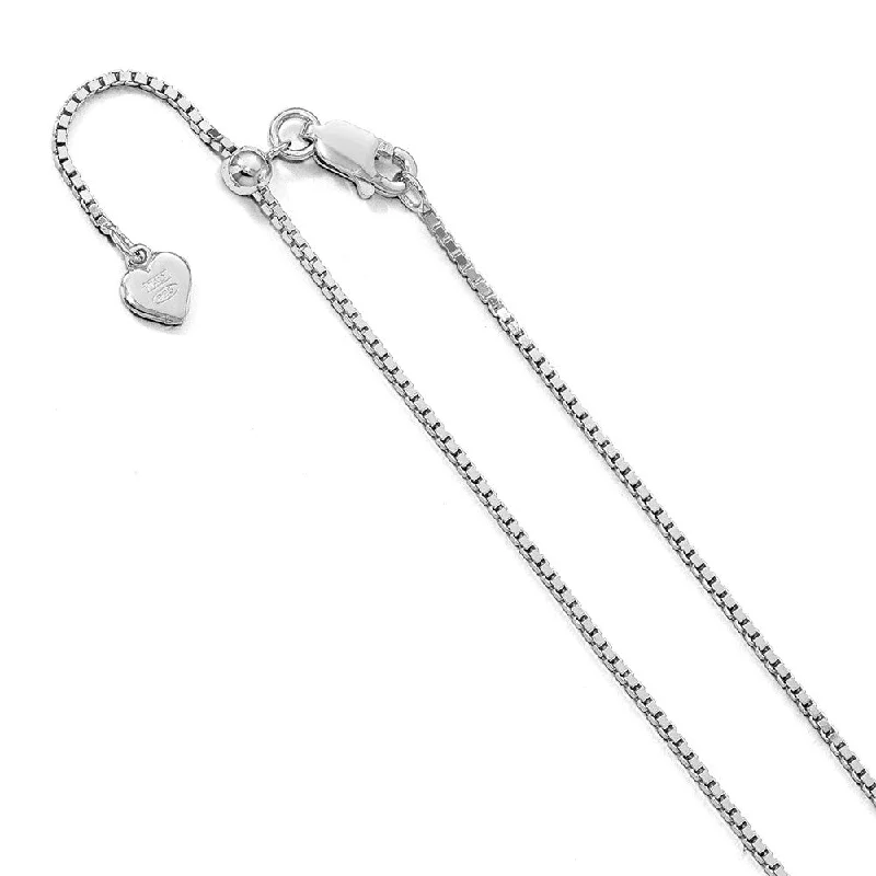 Sterling Silver Adjustable 1.2mm Box Chain Anklet, 11 Inch