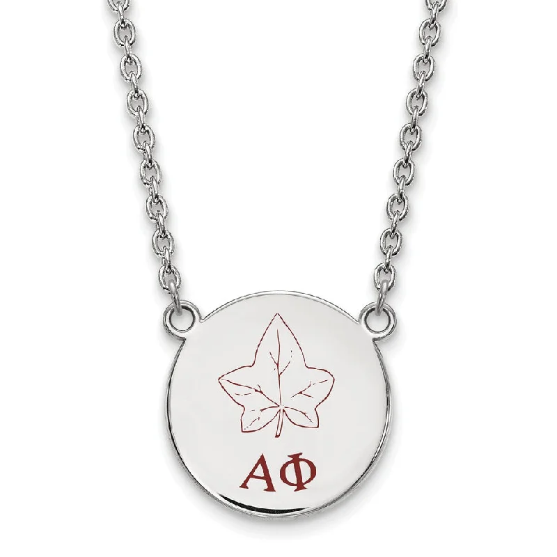 Affordable Elegance – Special Jewelry Sale Now Live Sterling Silver Alpha Phi Large Enamel Necklace