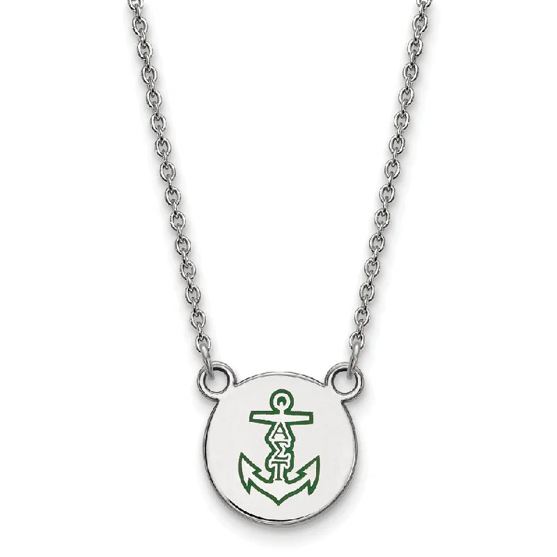 Exclusive Gemstone Jewelry Markdowns – Shop Now Sterling Silver Alpha Sigma Tau Small Enamel Necklace