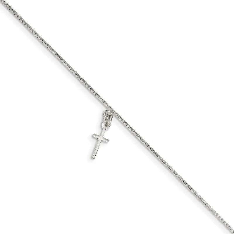 Timeless Beauty, Unbeatable Deals – Jewelry Sale On Sterling Silver Cross Anklet, 9 Inch