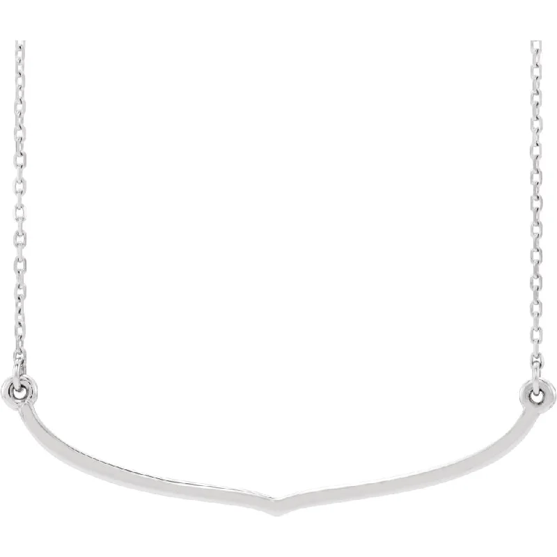 Special Jewelry Deals – Upgrade Your Collection Sterling Silver Curved Freeform Bar Necklace, 16-18 Inch