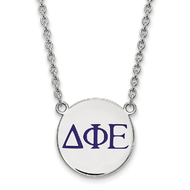 Elegant Jewelry At Unbeatable Prices – Shop Today Sterling Silver Delta Phi Epsilon Large Blue Enamel Greek Necklace Elegant Jewelry At Unbeatable Prices – Shop Today Sterling Silver Delta Phi Epsilon Large Blue Enamel Greek Necklace