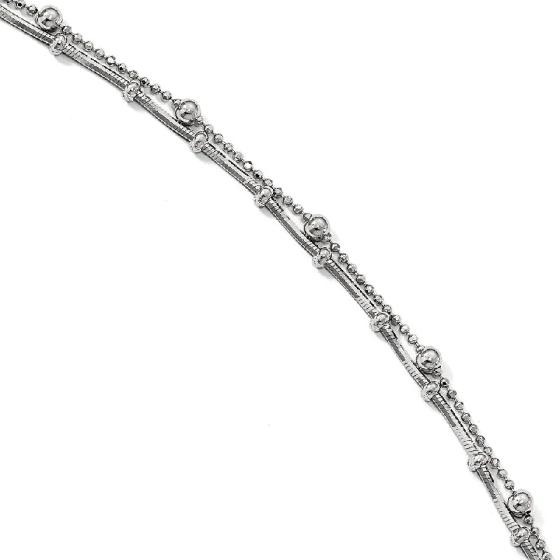 Glamorous Jewelry, Glamorous Deals – Shop Now Sterling Silver Double Strand Fancy Beaded Anklet, 9-9.5 Inch Glamorous Jewelry, Glamorous Deals – Shop Now Sterling Silver Double Strand Fancy Beaded Anklet, 9-9.5 Inch