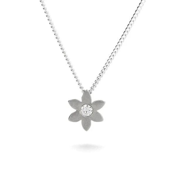 Personalized Jewelry Sale – Unique Gifts At Low Prices Sterling Silver Flower necklace with CZ