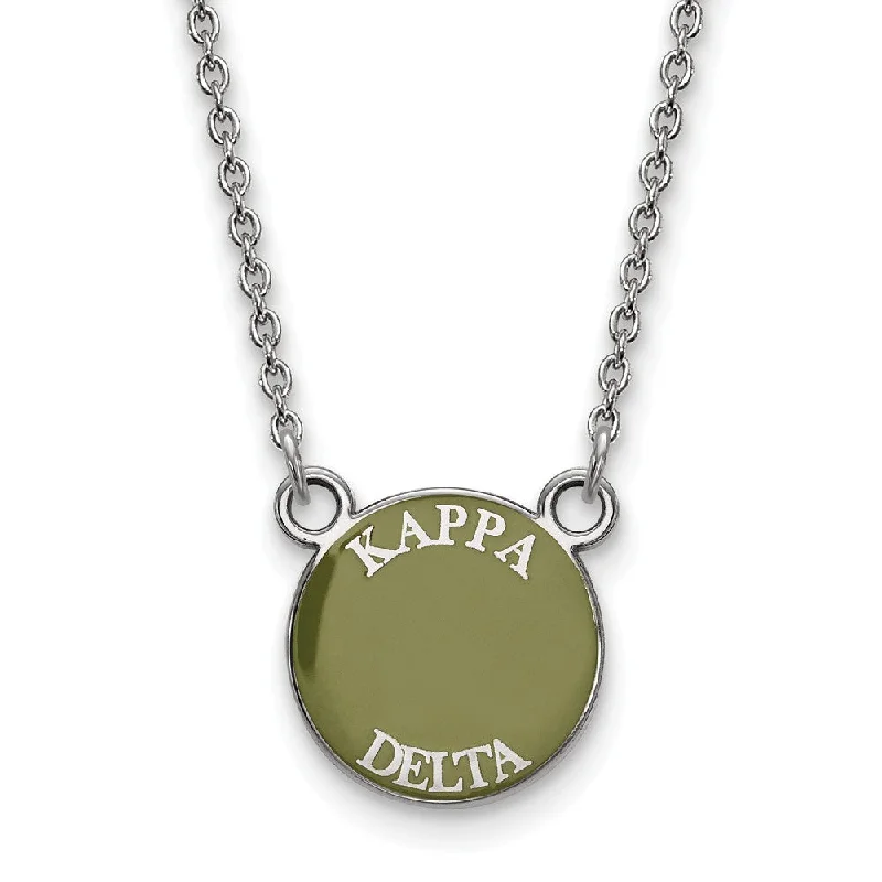 Chic And Stylish Jewelry At Discounted Prices Sterling Silver Kappa Delta Small Enamel Disc Necklace Chic And Stylish Jewelry At Discounted Prices Sterling Silver Kappa Delta Small Enamel Disc Necklace