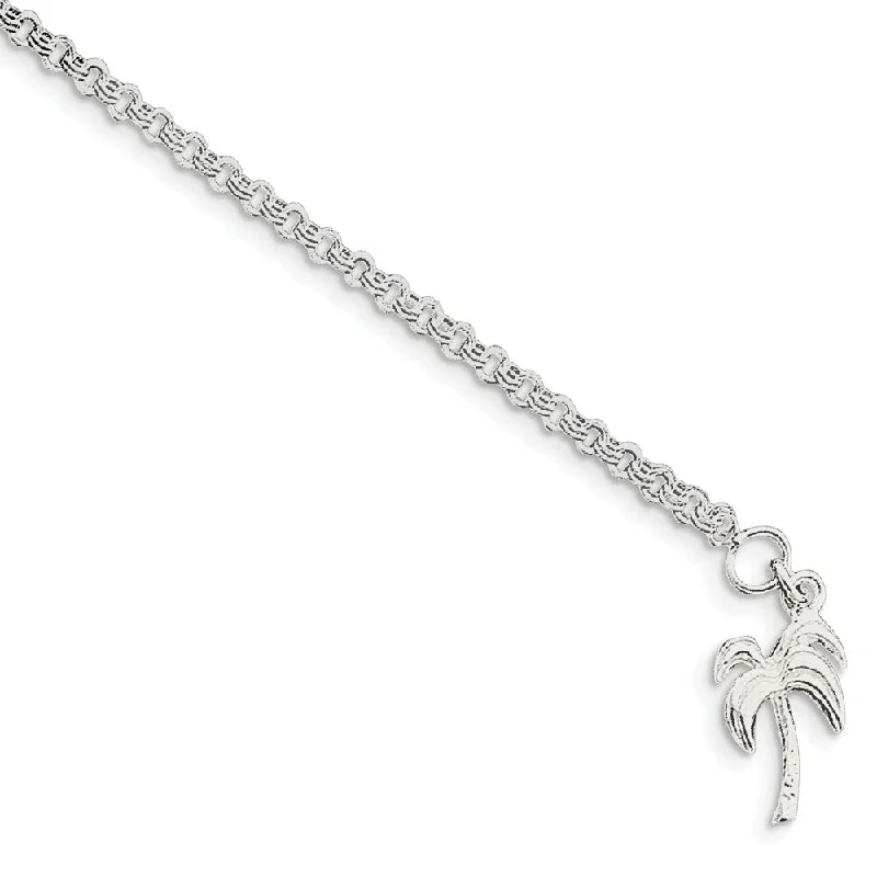 Must-Have Jewelry Pieces At Reduced Prices Sterling Silver Palm Tree Double Link Cable Chain Anklet
