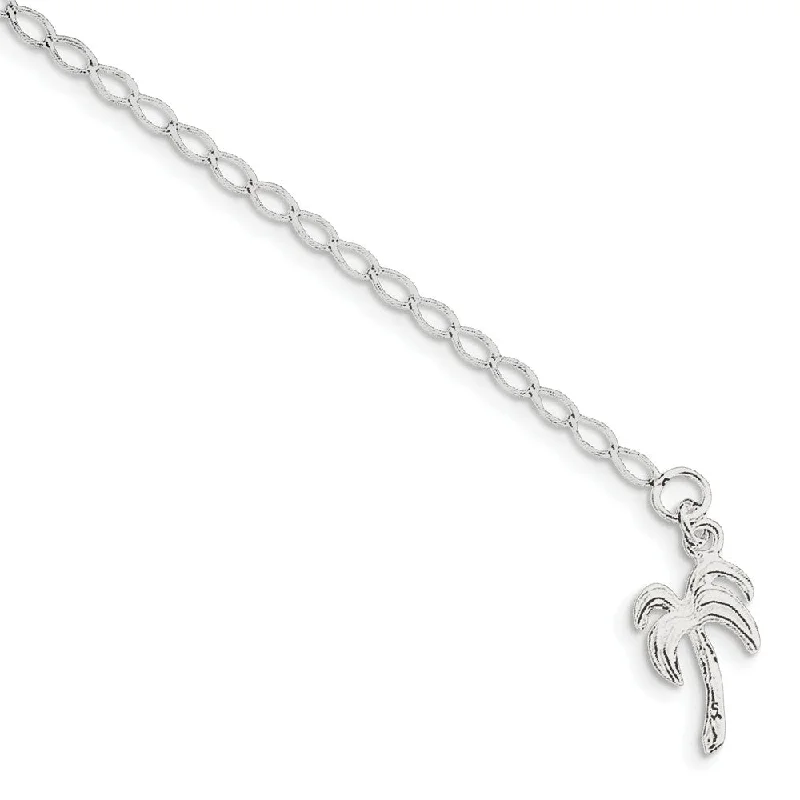 Make Your Outfit Shine With Discounted Jewelry Sterling Silver Palm Tree Open Link Anklet Make Your Outfit Shine With Discounted Jewelry Sterling Silver Palm Tree Open Link Anklet