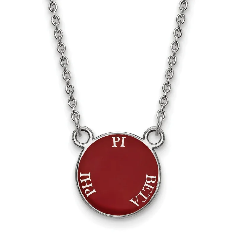 Shop Fine Jewelry With Exclusive Savings Sterling Silver Pi Beta Phi Small Enamel Disc Necklace