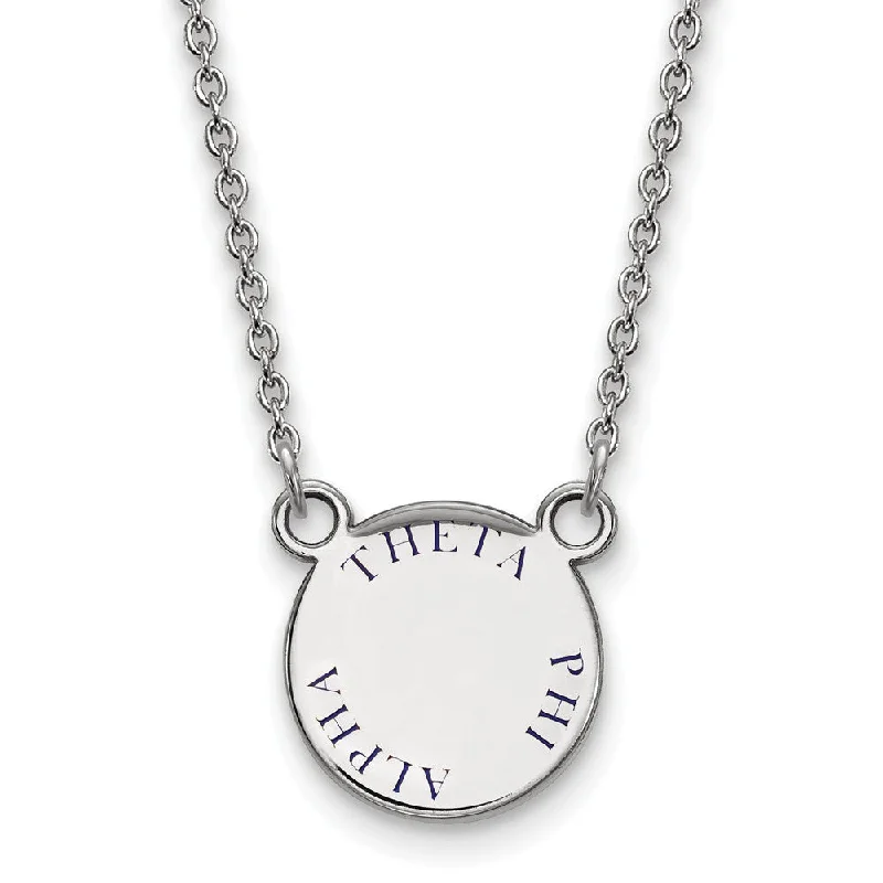Gorgeous Jewelry, Limited-Time Savings Sterling Silver Theta Phi Alpha Small Blue Enamel Necklace
