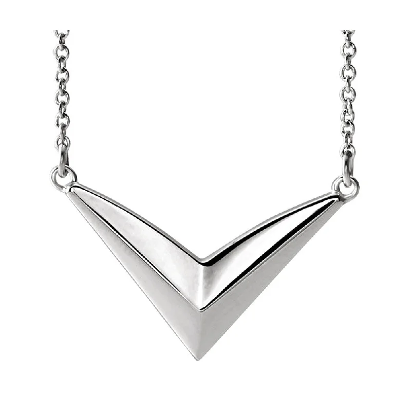 The Biggest Jewelry Sale Of The Year Is Here Sterling Silver V Shaped Bar Adjustable Necklace, 16-18 Inch