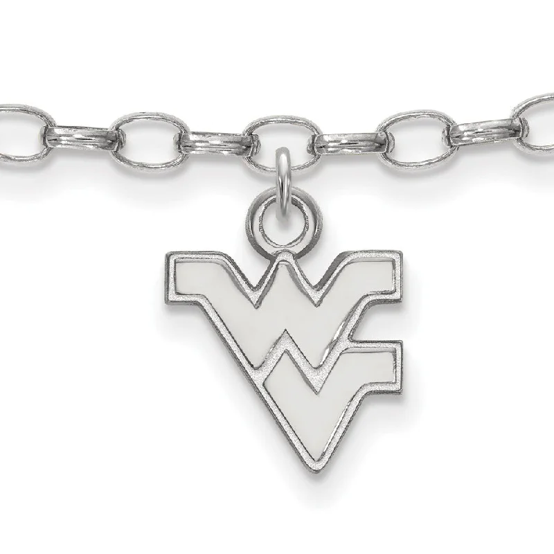 Sterling Silver West Virginia University Anklet, 9 Inch