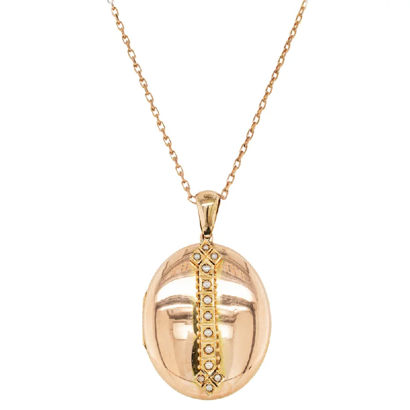 The Perfect Jewelry Piece At The Perfect Discount Vintage 13ct Rose Gold Seed Pearl Locket