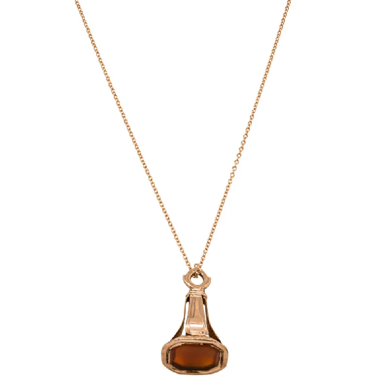 Unmissable Jewelry Clearance – Final Reductions Vintage 8ct Rose Gold Carnelian Seal Pendant