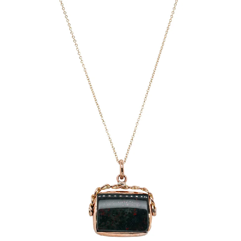 Special Offers On Handcrafted And Designer Jewelry Vintage 9ct Rose Gold Bloodstone Spinner Pendant