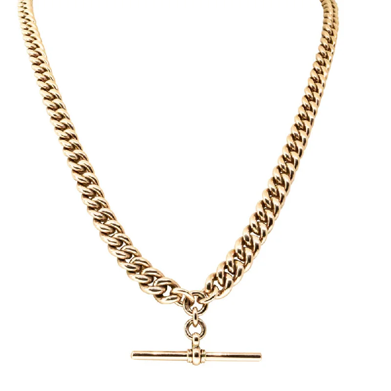 Romantic Heart-Shaped Jewelry For Special Gifts Vintage 9ct Rose Gold Curb Link Fob Chain