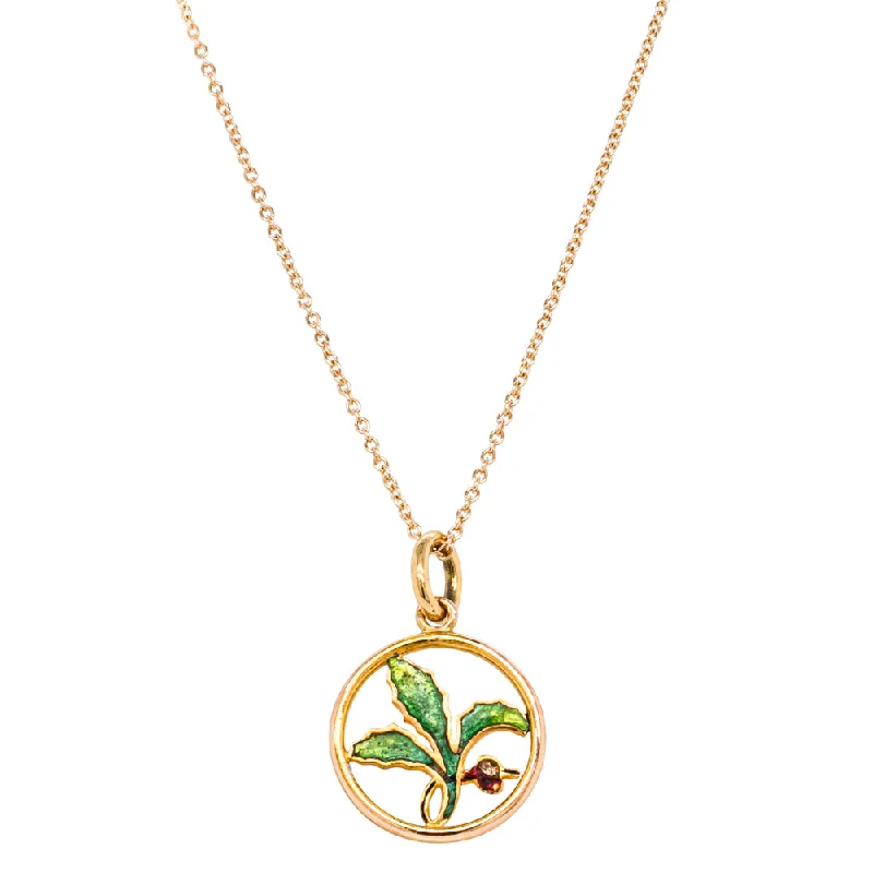 High-Quality Jewelry At A Fraction Of The Cost Vintage 9ct Yellow Gold Enamel Leaf Pendant