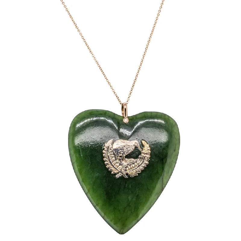Grab Stylish Jewelry Before The Sale Ends Vintage 9ct Yellow Gold Greenstone Heart Pendant